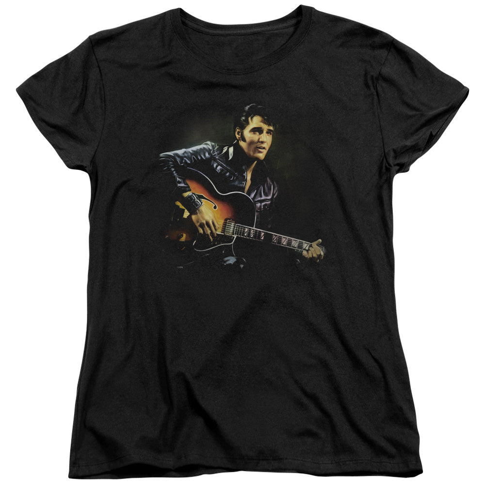 Elvis Presley - 1968 - Short Sleeve Womens Tee - Black T-shirt