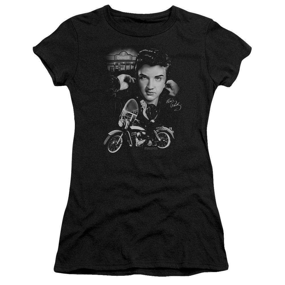 Elvis Presley - The King Rides Again - Short Sleeve Junior Sheer - Black T-shirt