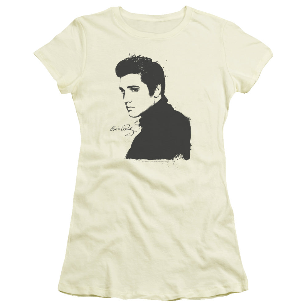 ELVIS PRESLEY BLACK PAINT - S/S JUNIOR SHEER - CREAM T-Shirt