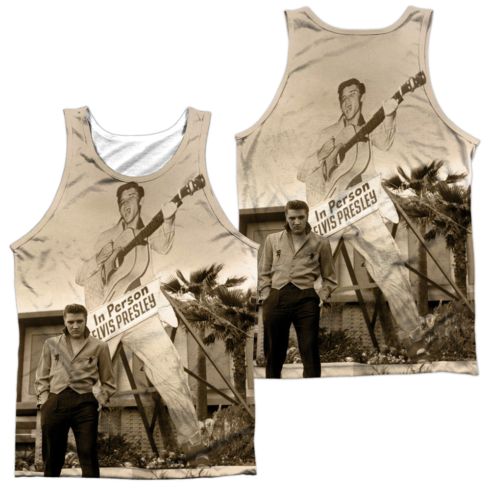 Elvis Presley - Larger Than Life - Adult 100% Poly Tank Top - White