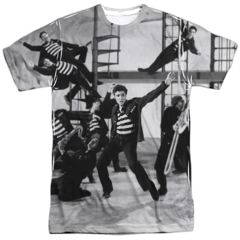 Elvis Presley - Jubilant Felons -  Short Sleeve Adult 100% Poly Crew - White T-shirt