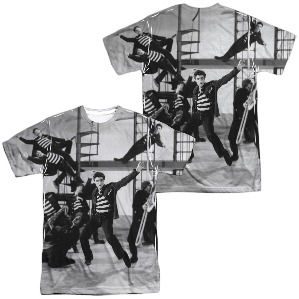 Elvis Presley - Jubilant Felons (Front/back Print) -  Short Sleeve Adult 100% Poly Crew - White T-shirt