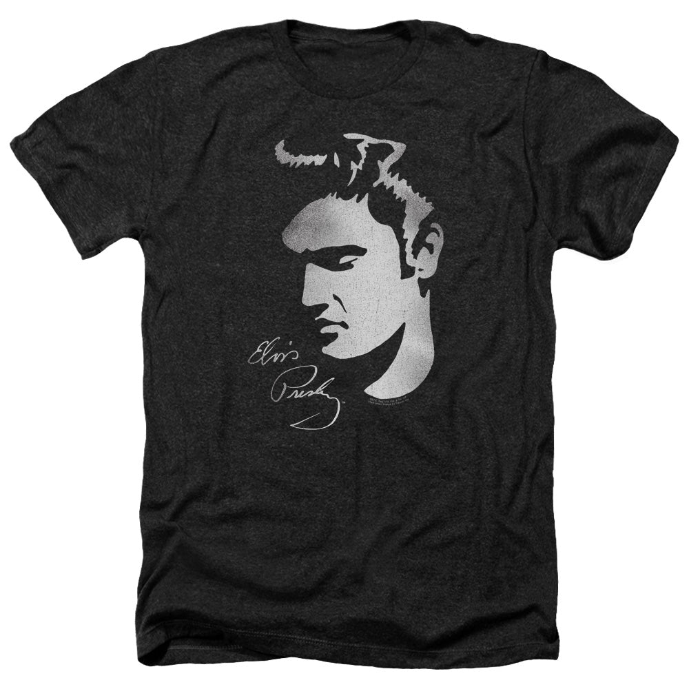 Elvis Presley - Simple Face - Adult Heather-black