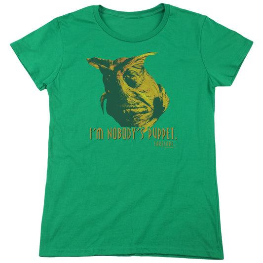 Farscape - Nobodys Puppet - Short Sleeve Womens Tee - Kelly Green T-shirt