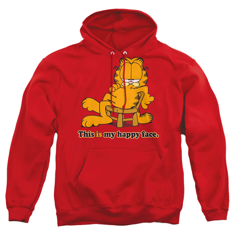 Garfield - Happy Face - Adult Pull-over Hoodie - Red