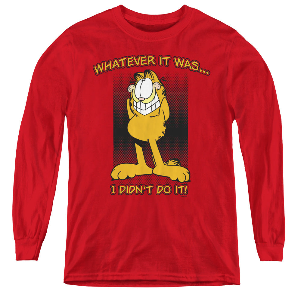 Garfield - I Didnt Do It - Youth Long Sleeve Tee - Red