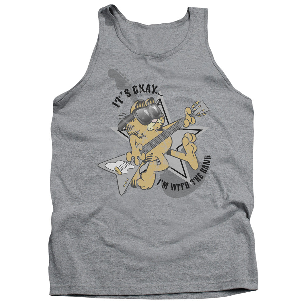 Garfield - Im With The Band - Adult Tank - Athletic Heather