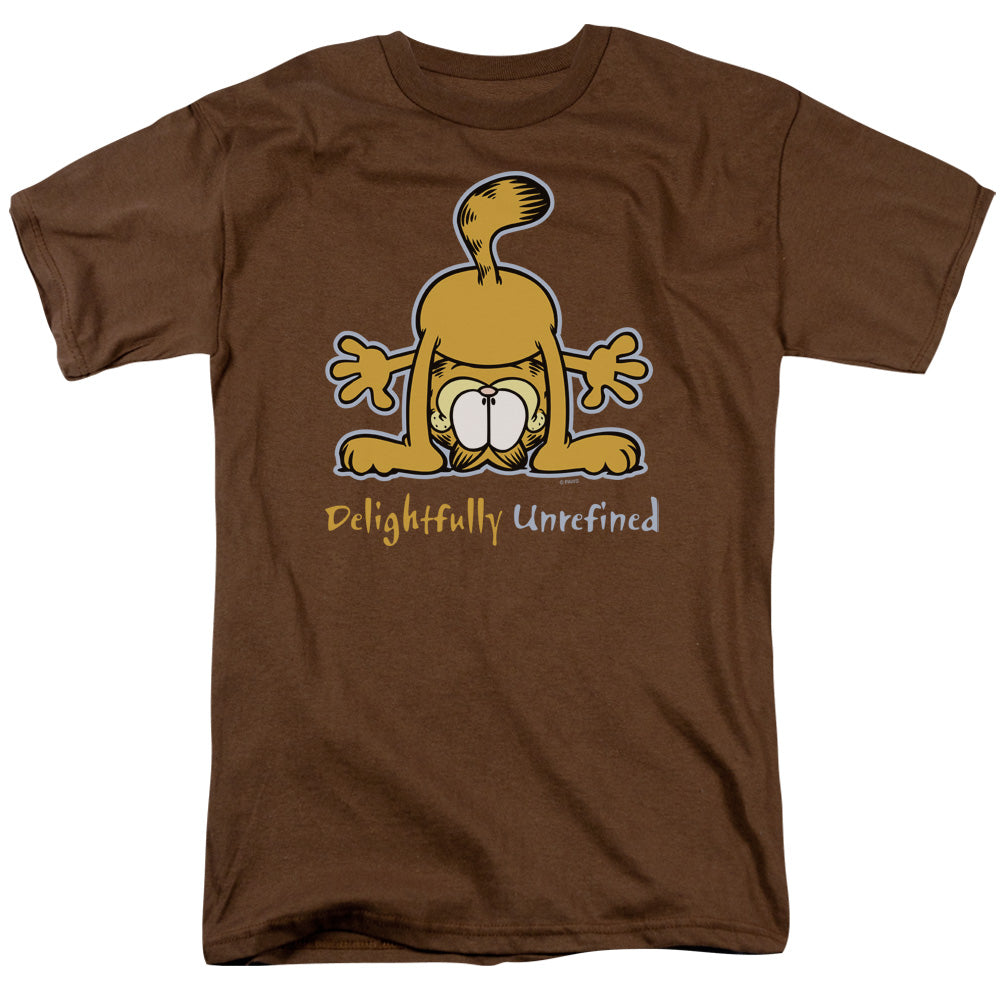 Garfield - Delightfully Unrefined - Short Sleeve Adult 18/1 - Coffee T-shirt