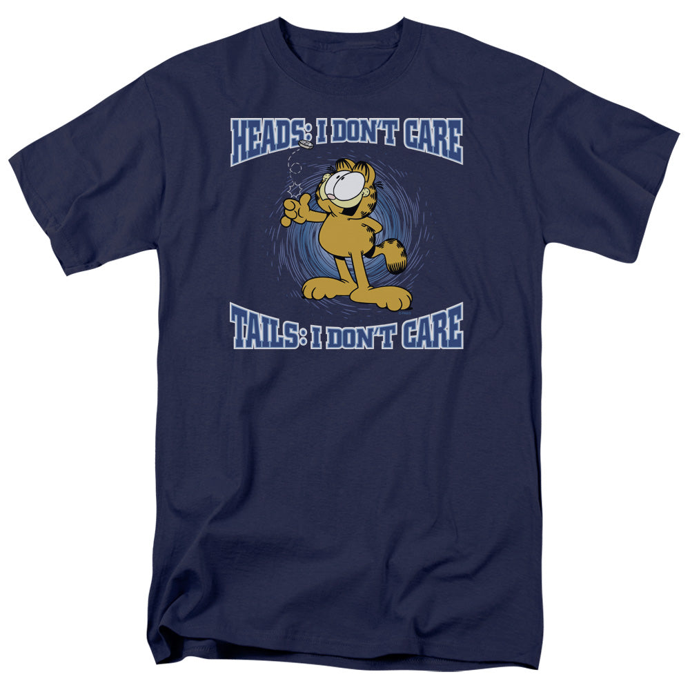 Garfield - Heads Or Tails - Short Sleeve Adult 18/1 - Navy T-shirt