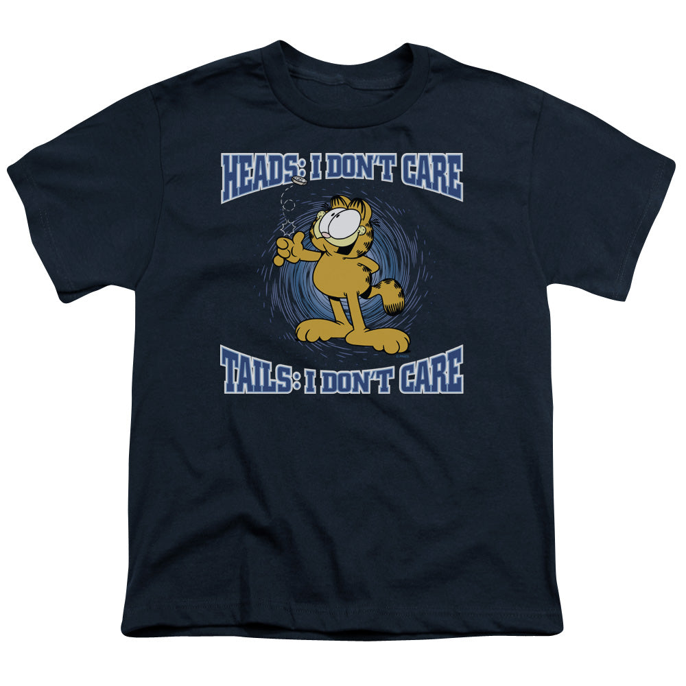 Garfield - Heads Or Tails - Short Sleeve Youth 18/1 - Navy T-shirt