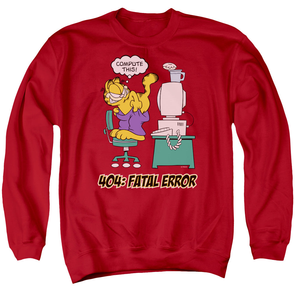 Garfield - Compute This - Adult Crewneck Sweatshirt - Red