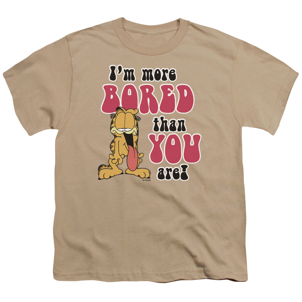 Garfield - More Bored - Short Sleeve Youth 18/1 - Sand T-shirt