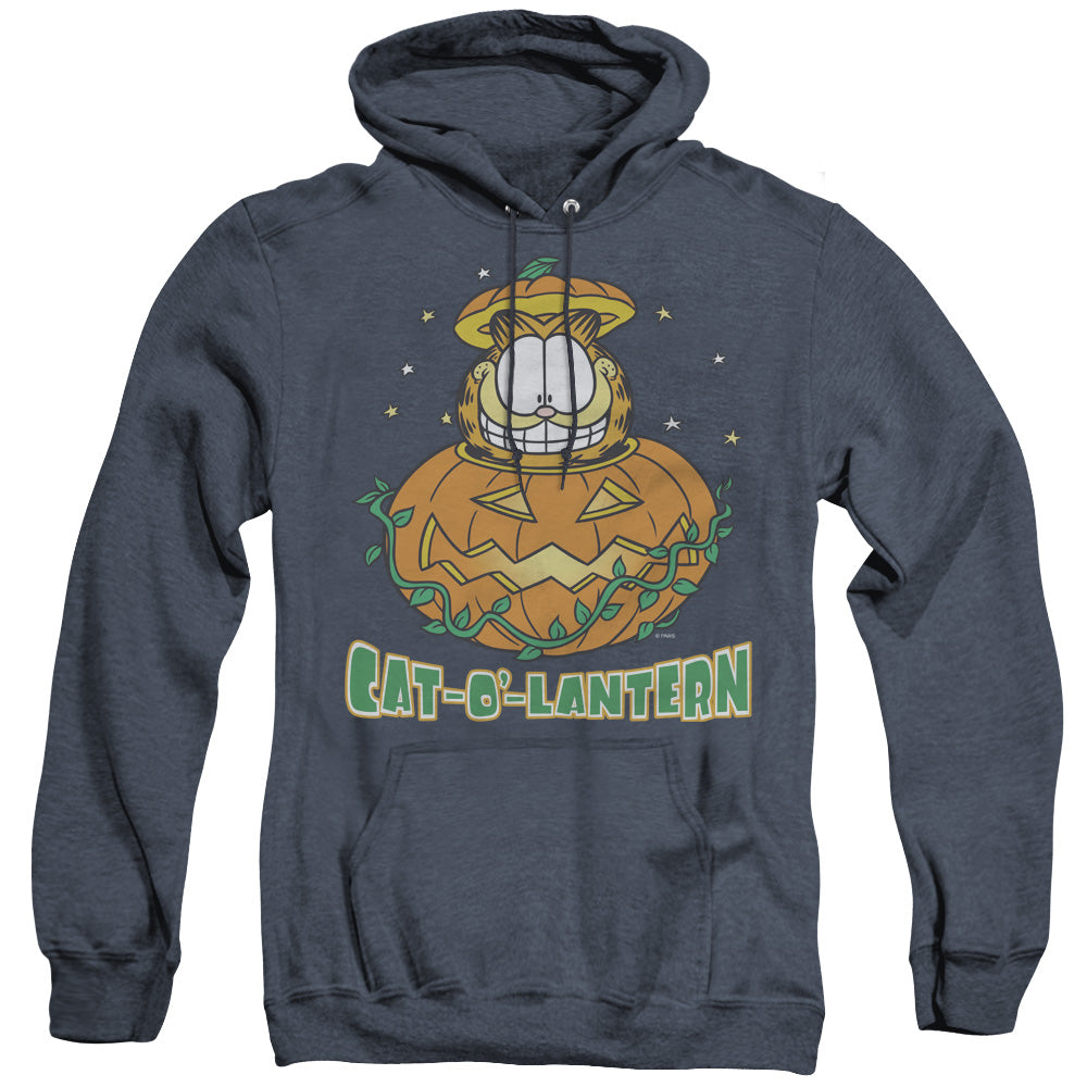 Garfield - Cat O Lantern - Adult Heather Hoodie - Navy