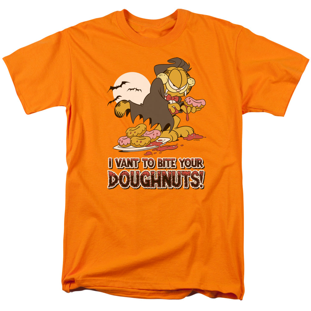 Garfield - I Vant Doughnuts - Short Sleeve Adult 18/1 - Orange T-shirt