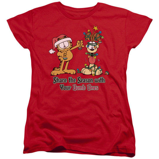 Garfield - Share The Season - Short Sleeve Womens Tee - Red T-shirt