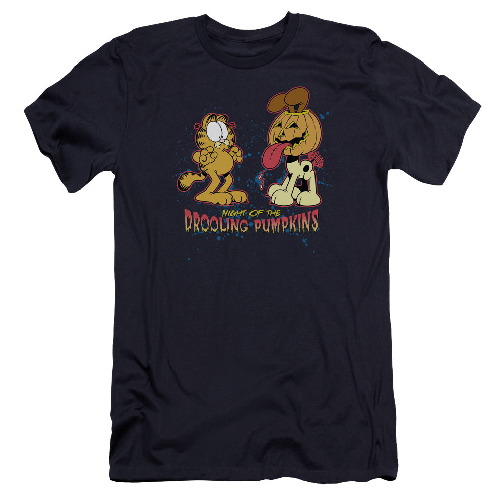 Garfield - Drooling Pumpkins-premuim Canvas Adult Slim Fit 30/1 - Navy