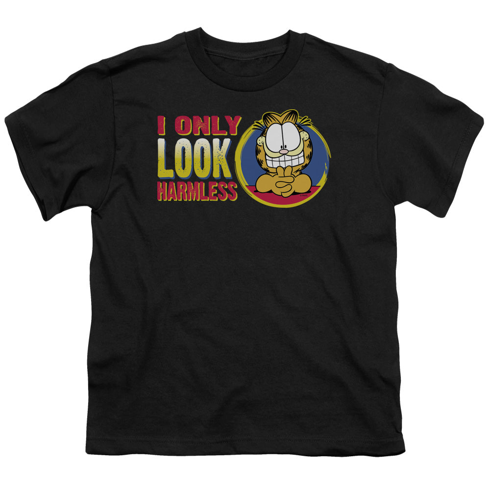 Garfield - I Only Look Harmless - Short Sleeve Youth 18/1 - Black T-shirt