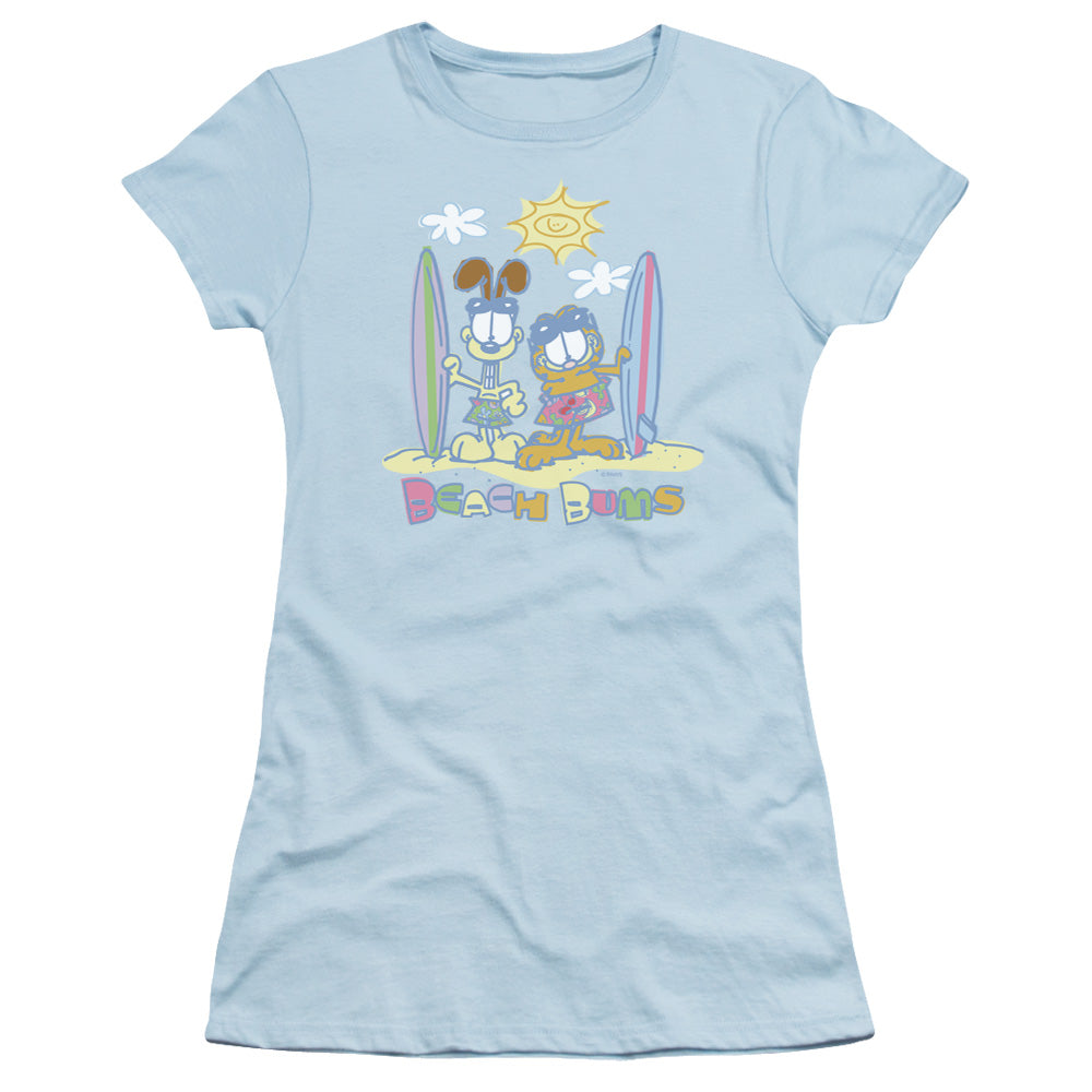 Garfield - Beach Bums - Short Sleeve Junior Sheer - Light Blue T-shirt