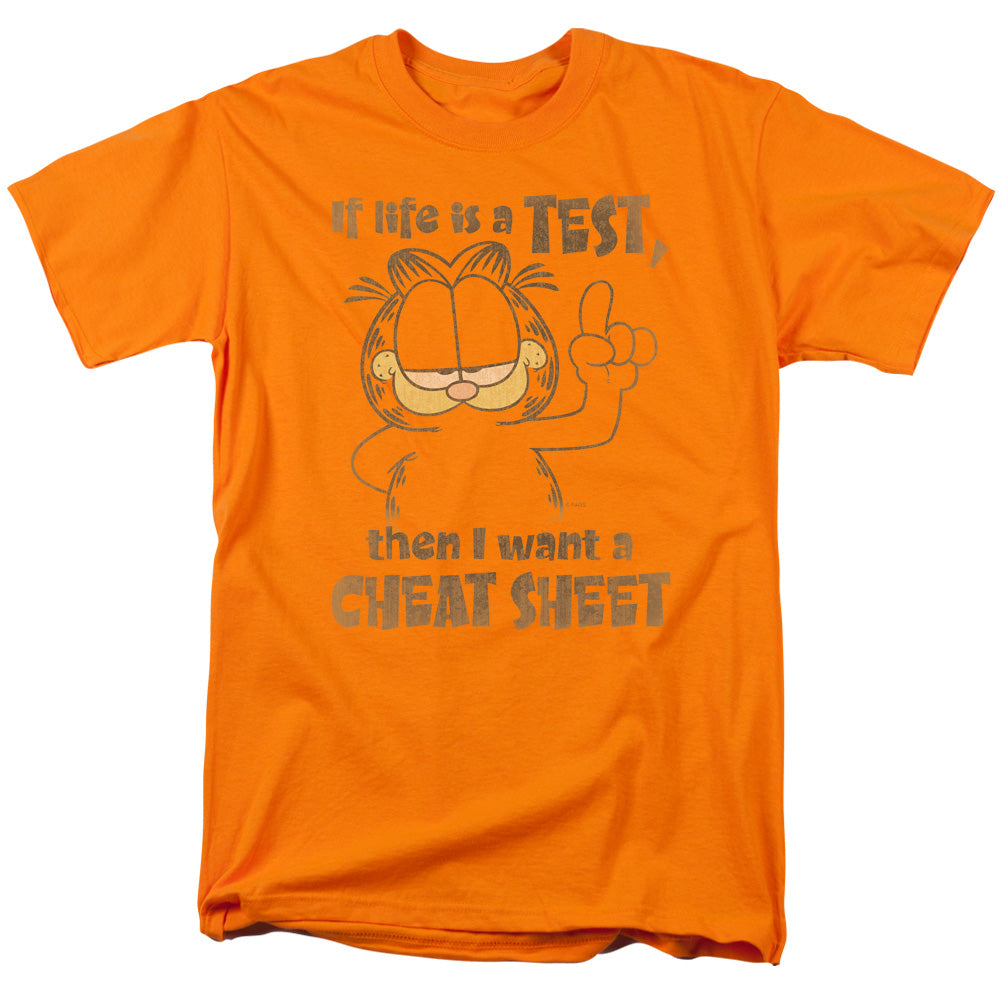 Garfield - Cheat Sheet - Short Sleeve Adult 18/1 - Orange T-shirt