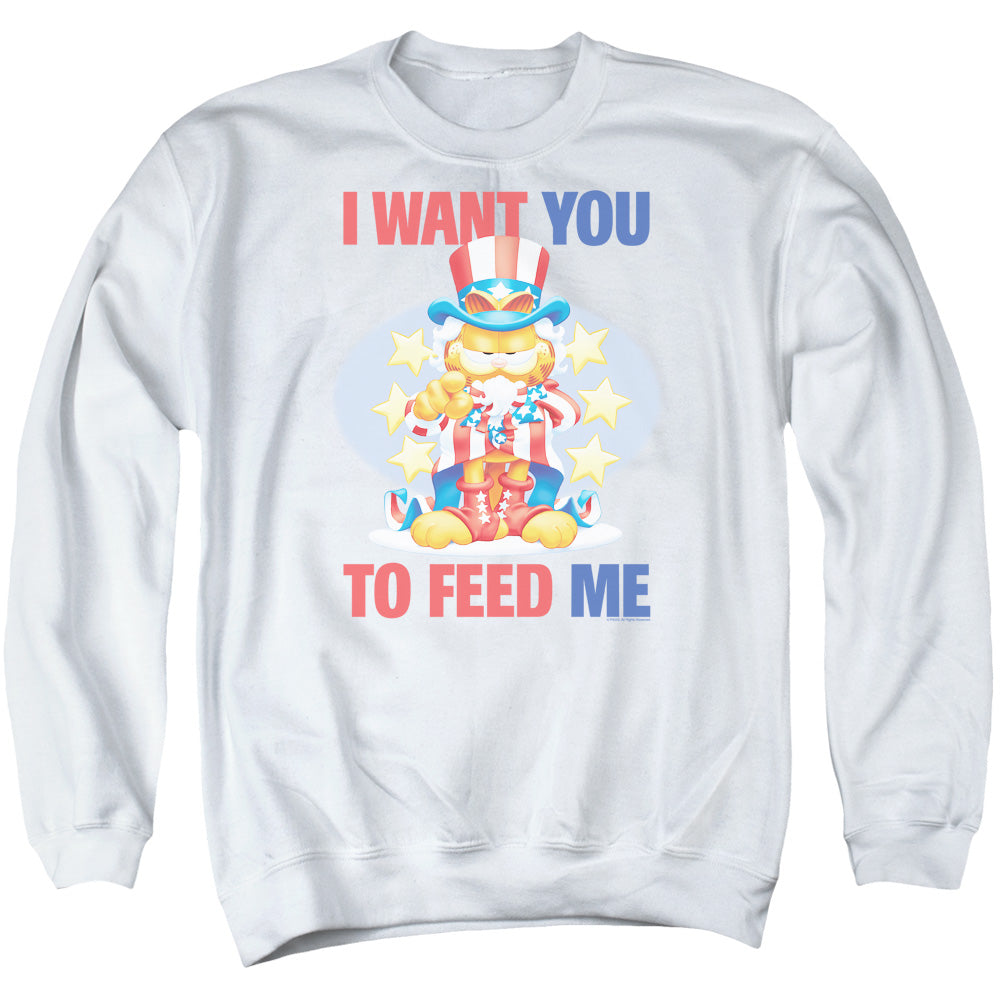 Garfield - I Want You - Adult Crewneck Sweatshirt - White