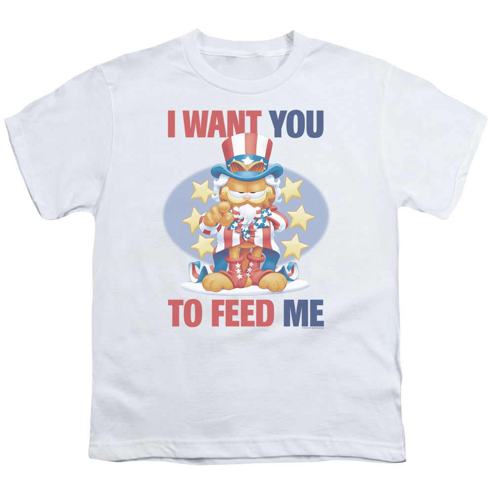 Garfield - I Want You - Short Sleeve Youth 18/1 - White T-shirt