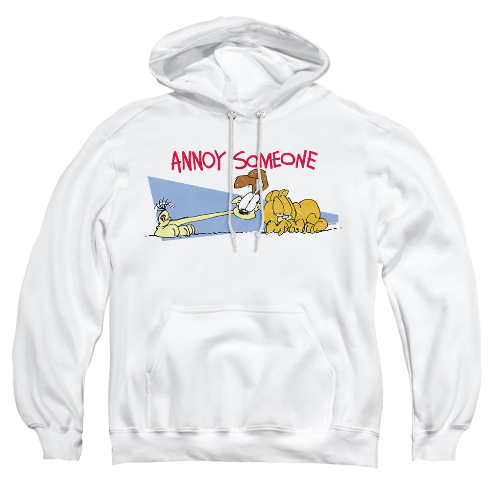 Garfield - Annoy Someone - Adult Pull-over Hoodie - White