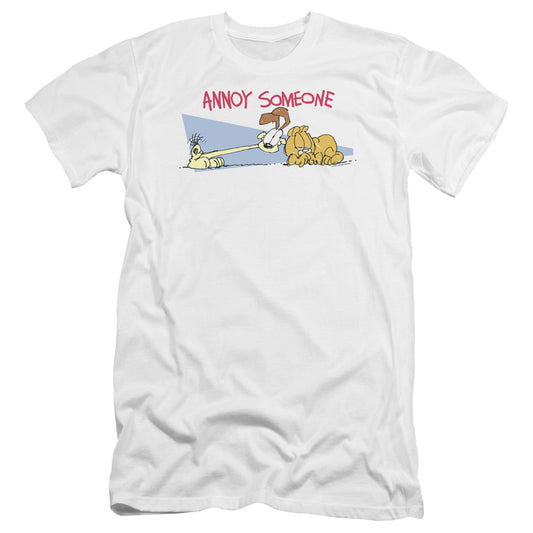 Garfield - Annoy Someone-premuim Canvas Adult Slim Fit 30/1 - White