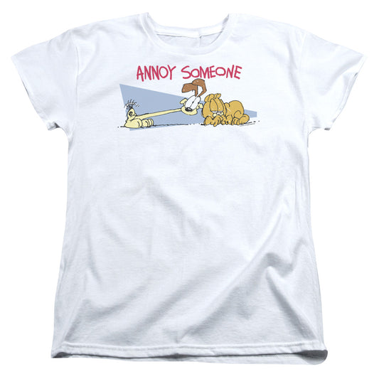 Garfield - Annoy Someone - Short Sleeve Womens Tee - White T-shirt