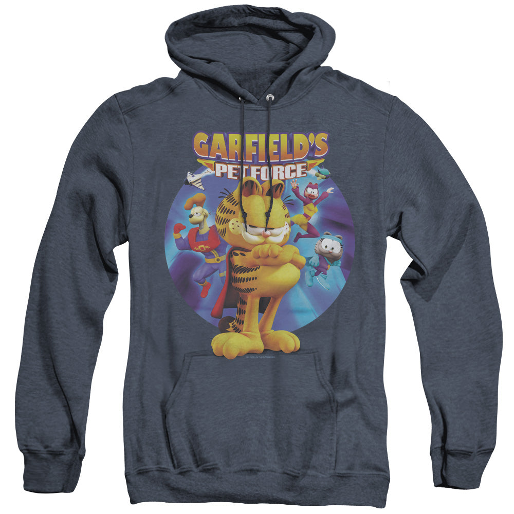 Garfield - Dvd Art - Adult Heather Hoodie - Navy