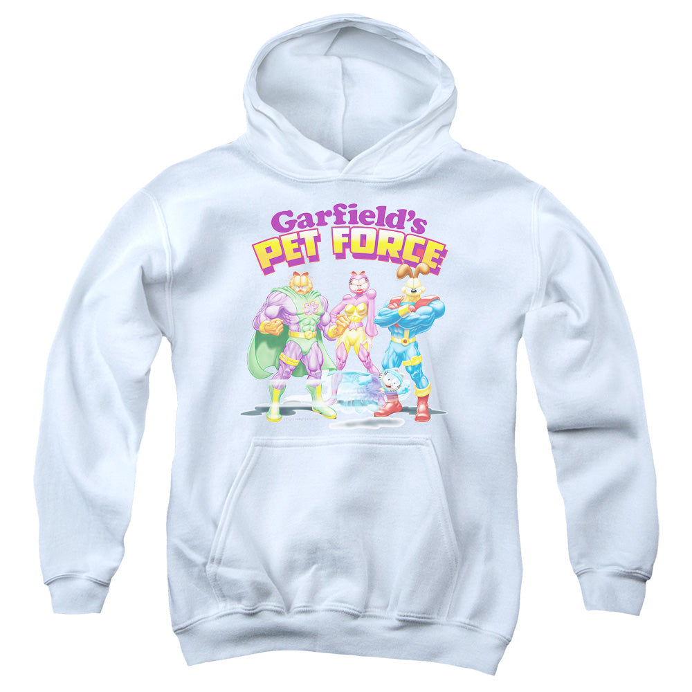 Garfield - Heroes Await - Youth Pull-over Hoodie - White