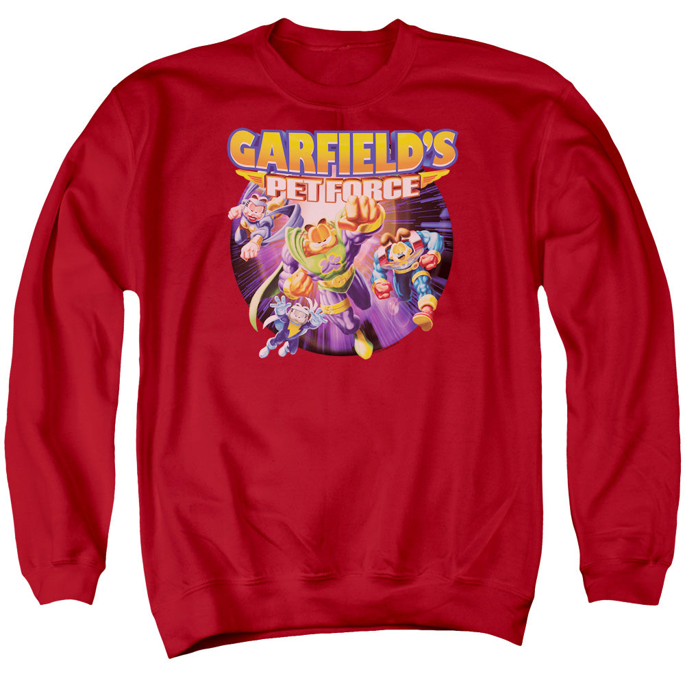 Garfield - Pet Force Four - Adult Crewneck Sweatshirt - Red