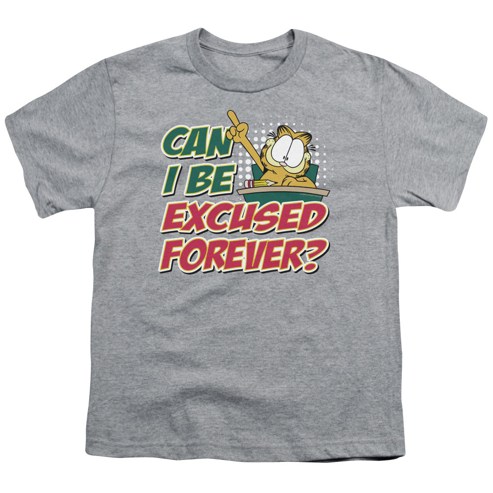 Garfield - Excused Forever - Short Sleeve Youth 18/1 - Athletic Heather T-shirt