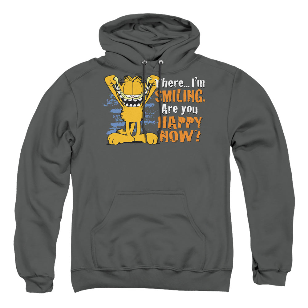 Garfield - Smiling - Adult Pull-over Hoodie - Charcoal