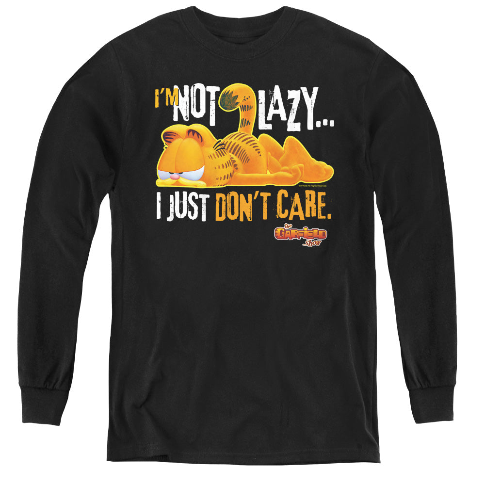 Garfield Not Lazy - Youth Long Sleeve Tee - Black