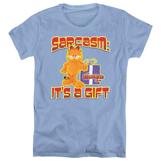 Garfield - Sarcasm - Short Sleeve Womens Tee - Carolina Blue T-shirt