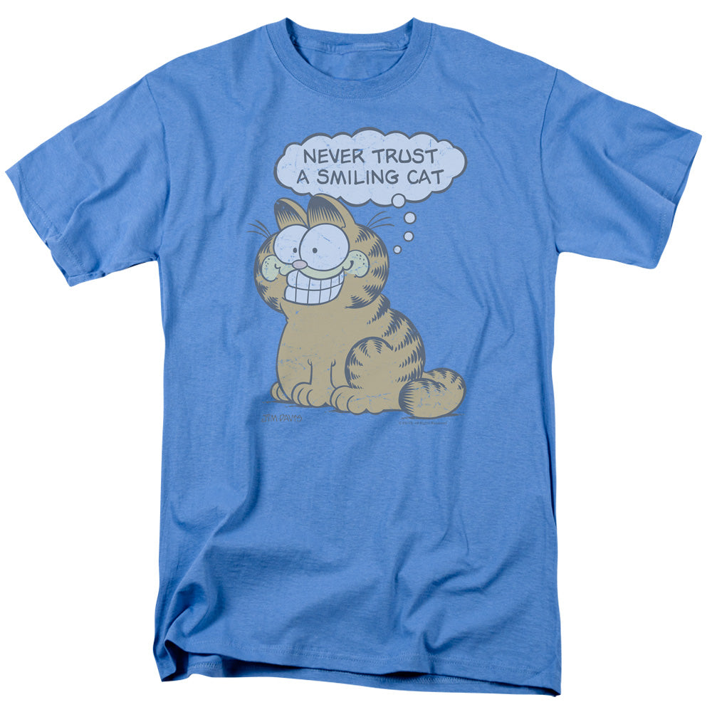 Garfield - Smiling Cat - Short Sleeve Adult 18/1 - Carolina Blue T-shirt