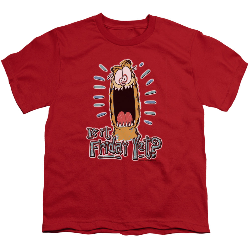 Garfield - Friday - Short Sleeve Youth 18/1 - Red T-shirt