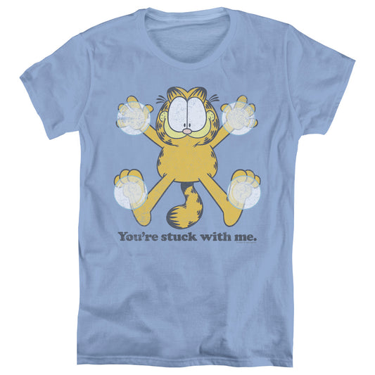 Garfield - Stuck - Short Sleeve Womens Tee - Carolina Blue T-shirt