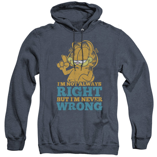 Garfield - Never Wrong - Adult Heather Hoodie - Navy