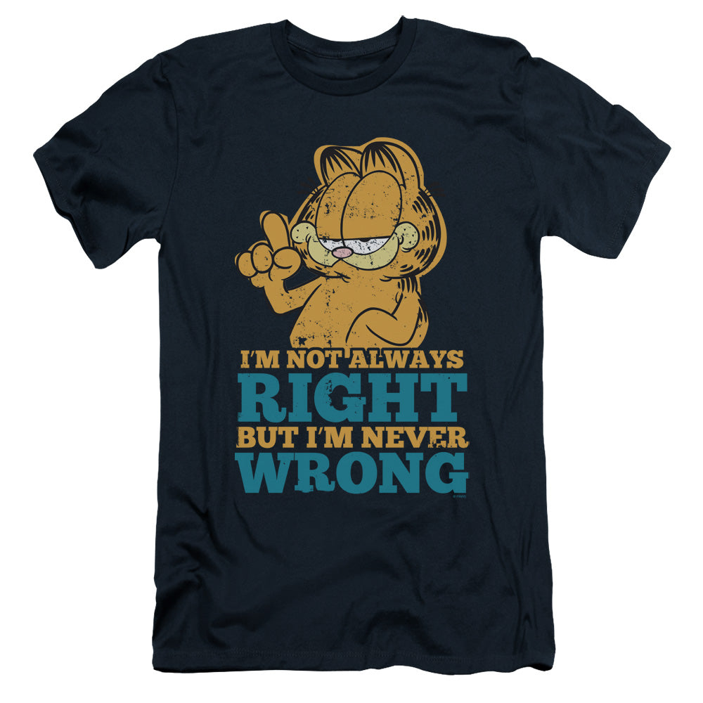 Garfield - Never Wrong - Short Sleeve Adult 30/1 - Navy T-shirt