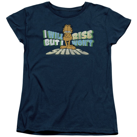 Garfield - Rise Not Shine - Short Sleeve Womens Tee - Navy T-shirt