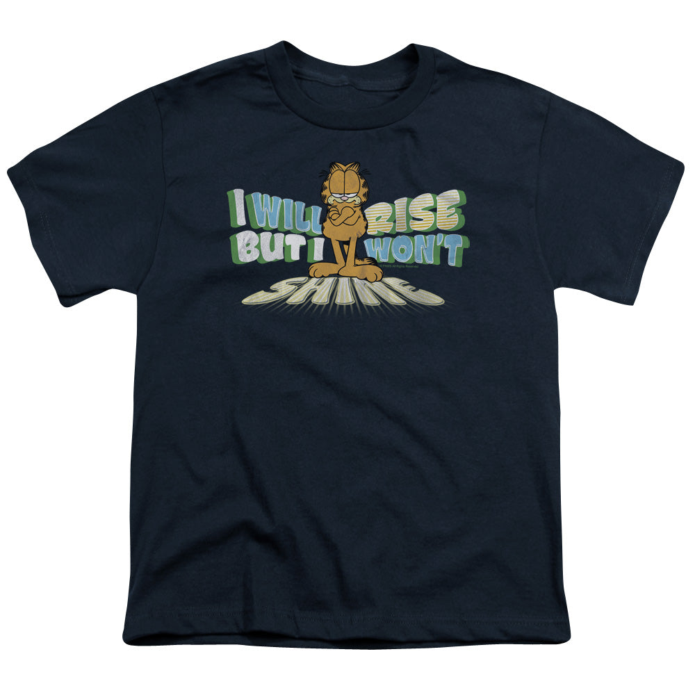 Garfield - Rise Not Shine - Short Sleeve Youth 18/1 - Navy T-shirt