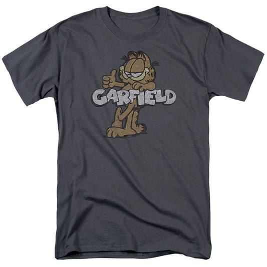 Garfield - Retro Garf - Short Sleeve Adult 18/1 - Charcoal T-shirt