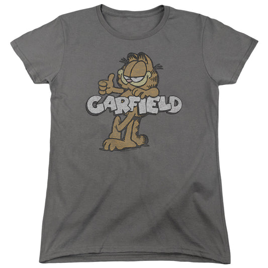 Garfield - Retro Garf - Short Sleeve Women"s Tee - Black T-shirt