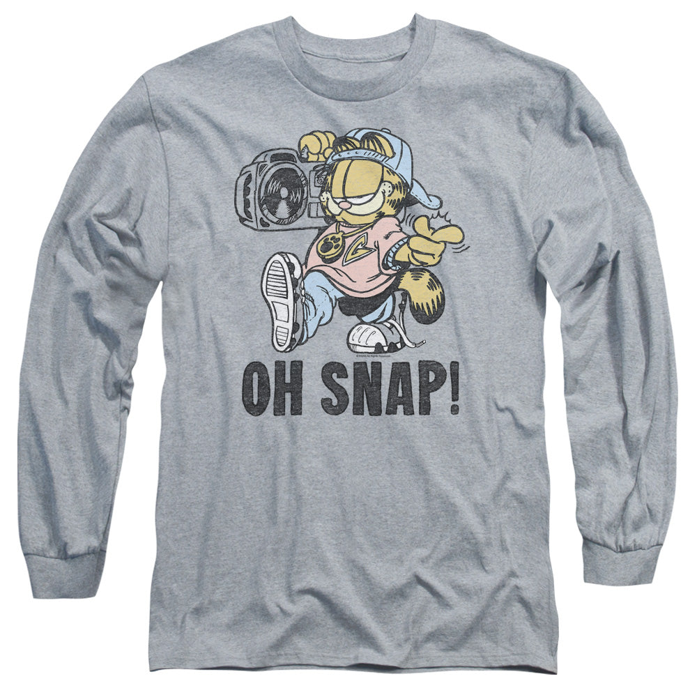 Garfield - Oh Snap - Long Sleeve Adult 18/1 - Athletic Heather T-shirt