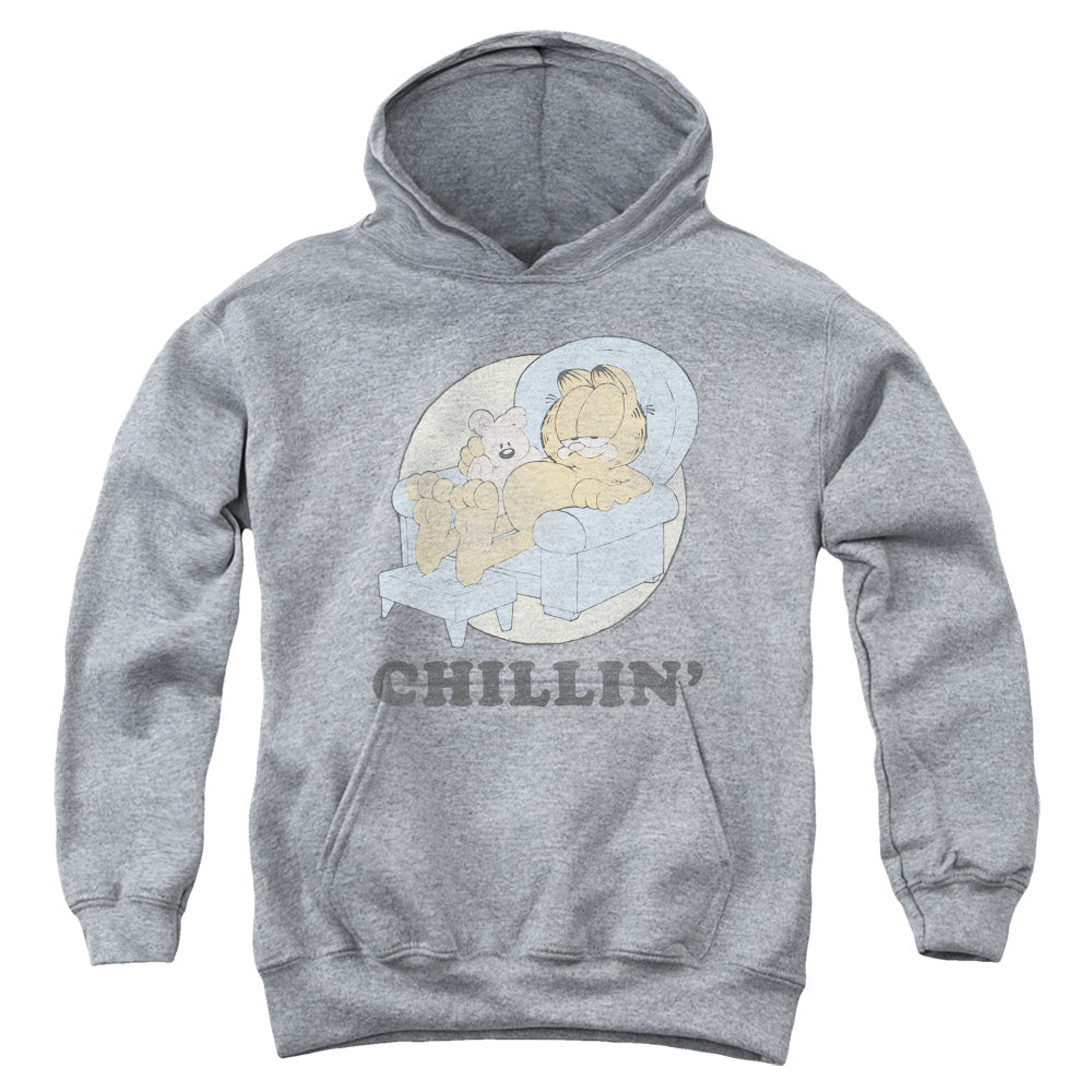 Garfield - Chillin - Youth Pull-over Hoodie - Heather