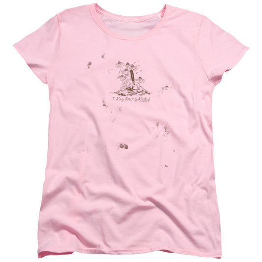 Garden - I Dig Being Dirty - Short Sleeve Womens Tee - Pink T-shirt