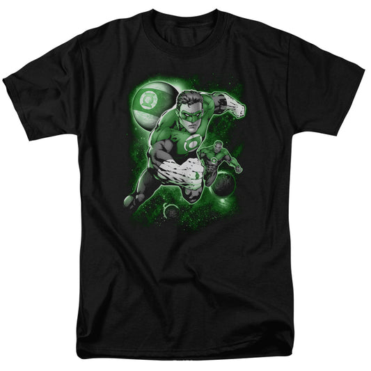 Green Lantern - Lantern Planet - Short Sleeve Adult 18/1 - Black T-shirt