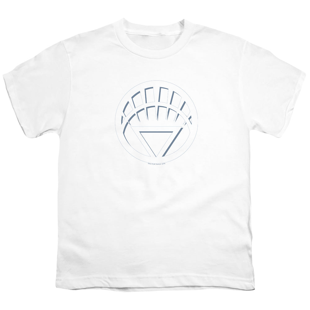 Green Lantern - White Lantern Logo - Short Sleeve Youth 18/1 - White T-shirt