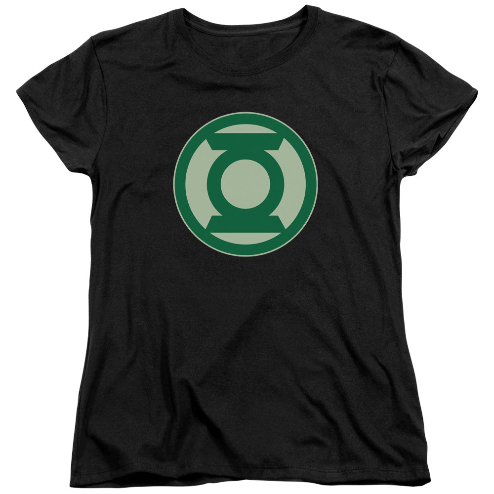 Green Lantern - Green Symbol - Short Sleeve Womens Tee - Black T-shirt